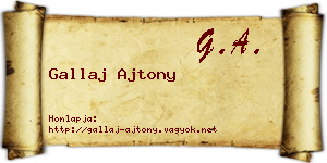 Gallaj Ajtony névjegykártya